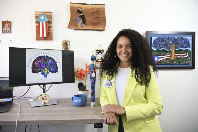 Dr. Mirella Díaz-Santos in her office.